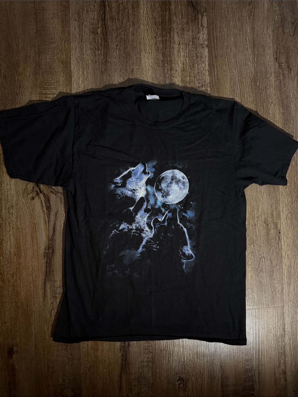 Vintage Black Wolf Moon Graphic T-Shirt men’s size medium